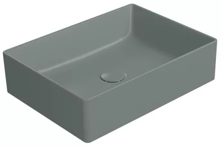 Sapho GSI Kube X pultra tehető szögletes kerámia mosdó 50x37 cm, matt agave kivitelben