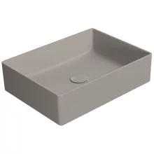 Sapho GSI Kube X pultra tehető szögletes kerámia mosdó 50x37 cm, matt tortora kivitelben