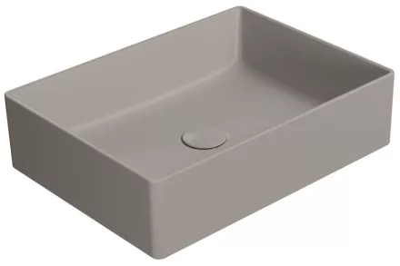 Sapho GSI Kube X pultra tehető szögletes kerámia mosdó 50x37 cm, matt tortora kivitelben