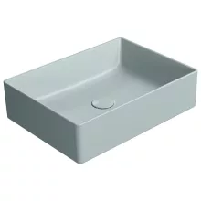 Sapho GSI Kube X pultra tehető szögletes kerámia mosdó 50x37 cm, matt jégkék kivitelben