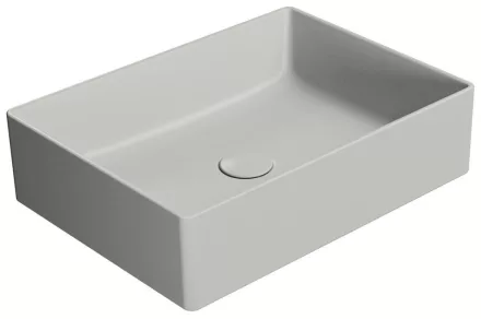 Sapho GSI Kube X pultra tehető szögletes kerámia mosdó 50x37 cm, matt cement kivitelben