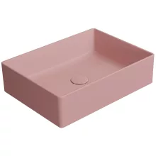   Sapho Gsi Kube X pultra szerelhető kerámia mosdótál 50x37 cm, matt rózsaszín 942924