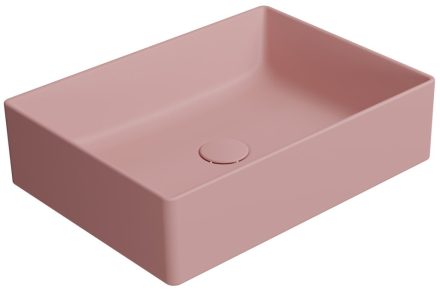 Sapho Gsi Kube X pultra szerelhető kerámia mosdótál 50x37 cm, matt rózsaszín 942924