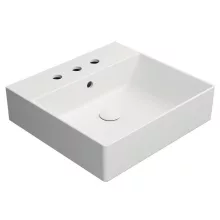 Sapho GSI Kube X kerámia 50x47cm mosdó 3 csapfurattal, fehér kivitelben