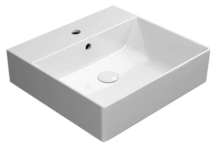 Sapho GSI Kube X kerámia mosdó 50x47 cm csiszolt alsó élekkel és ExtraGlaze bevonattal, fehér 94309111
