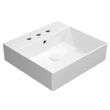 Sapho GSI Kube X kerámia mosdó 50x47 cm 3 csaplyukkal csiszolt alsó élekkel és ExtraGlaze bevonattal, fehér kivitelben