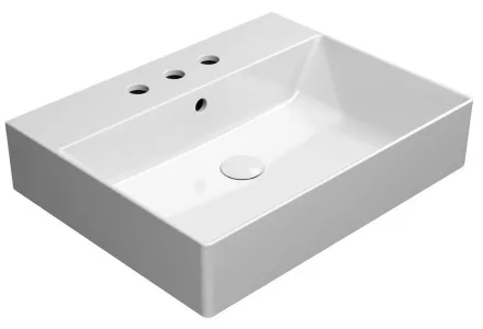 Sapho Gsi Kube X kerámia mosdó 60x47 cm ExtraGlaze bevonattal, fehér kivitelben