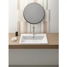 Sapho Gsi Kube X kerámia mosdó 58x40 cm ExtraGlaze bevonattal, fehér kivitelben