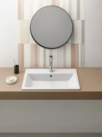 Sapho Gsi Kube X kerámia mosdó 58x40 cm ExtraGlaze bevonattal, fehér kivitelben