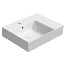 Sapho GSI Kube X kerámia mosdó 60x47 cm csaplyukkal és ExtraGlaze bevonattal, balos/fehér