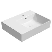 Sapho GSI Kube X kerámia mosdó 60x47 cm 1 csaplyukkal csiszolt alsó élekkel és Extraglaze bevonattal, jobbos/fehér 