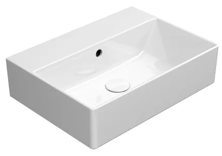 Sapho Gsi Kube X kerámia mosdó 50x37 cm ExtraGlaze bevonattal, fehér kivitelben