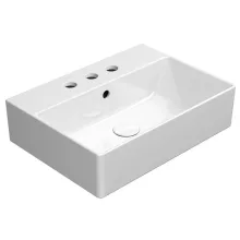 GSI Kube X kerámia 50x37cm mosdó 3 csapfurattal és ExtraGlaze bevonattal, fehér kivitelben