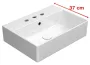 GSI Kube X kerámia 50x37cm mosdó 3 csapfurattal és ExtraGlaze bevonattal, fehér kivitelben