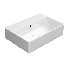 Sapho GSI Kube X kerámia mosdó 50x37 cm túlfolyóval csiszolt alsó élekkel és ExtraGlaze bevonattal, fehér kivitelben