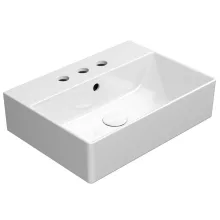 Sapho GSI Kube X kerámia mosdó 50x37 cm 3 csaplyukkal csiszolt alsó élekkel és ExtraGlaze bevonattal, fehér kivitelben
