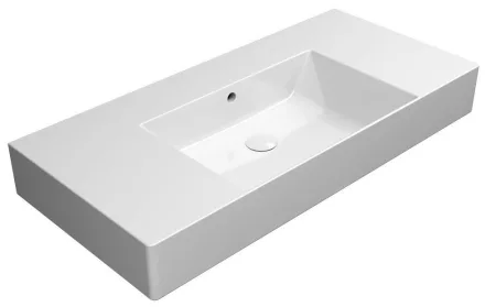 Sapho GSI Kube X kerámia mosdó 100x47 cm túlfolyóval csiszolt alsó élekkel és ExtraGlaze bevonattal, fehér kivitelben