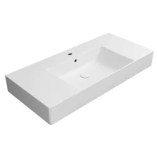 Sapho GSI Kube X kerámia mosdó 100x47 cm csaplyukkal és csiszolt alsó élekkel, matt fehér kivitelben