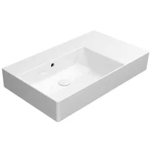 Sapho GSI Kube X kerámia mosdó 80x47 cm túlfolyóval és ExtraGlaze bevonattal, balos/fehér 