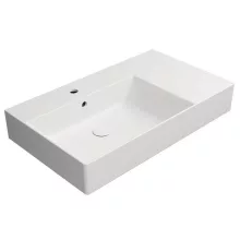 Sapho GSI Kube X kerámia mosdó 80x47 cm csaplyukkal és túlfolyóval, balos/matt fehér