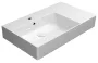 Sapho GSI Kube X kerámia mosdó 80x47 cm 1 csaplyukkal csiszolt alsó élekkel és ExtraGlaze bevonattal, balos/fehér 
