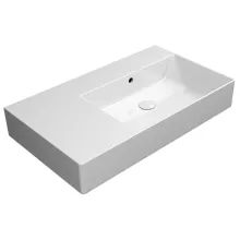Sapho GSI Kube X kerámia mosdó 80x47 cm túlfolyóval és ExtraGlaze bevonattal, jobbos/fehér