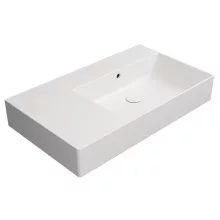 Sapho GSI Kube X kerámia mosdó 80x47 cm túlfolyóval és csiszolt alsó élekkel, jobbos/matt fehér 
