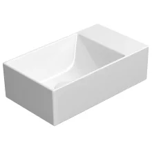 Sapho GSI Kube X kerámia mosdó 40x23 cm csiszolt alsó élekkel és Extraglaze bevonattal, fehér kivitelben