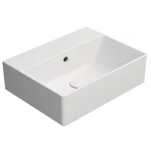 Sapho GSI Kube X kerámia mosdó 45x35 cm túlfolyóval és csiszolt alsó élekkel, matt fehér kivitelben