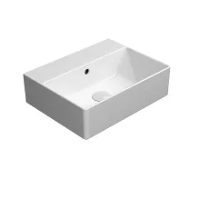 Sapho GSI Kube X kerámia mosdó 45x35 cm túlfolyóval csiszolt alsó élekkel és ExtraGlaze bevonattal, fehér kivitelben