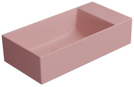 Sapho GSI Kube X kerámia kézmosó 50x25 cm, jobbos/balos, matt rózsaszín 9486024