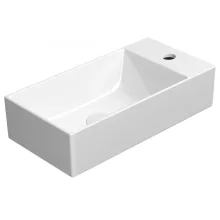   Sapho Gsi Kube X kézmosó 50x25 csapfurattal és ExtraGlaze bevonat, jobbos/balos kivitel, fehér 9486111