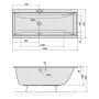 Polysan Cleo beépíthető akril Slim kád 180x80x48 cm, fehér 95611S
