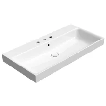 Sapho GSI Nubes kerámia mosdó 100x50 cm 3 csaplyukkal, csiszolt alsó élekkel és ExtraGlaze bevonattal, fehér kivitelben.