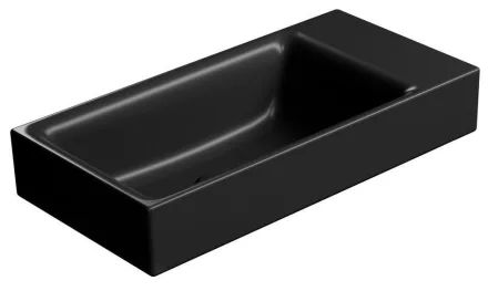 Sapho GSI Nubes kerámia kézmosó 50x25 cm csaplyuk és túlfolyó nélkül, matt fekete kivitelben
