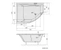 Polysan Tandem aszimmetrikus akril kád 170x130 cm, balos 96611