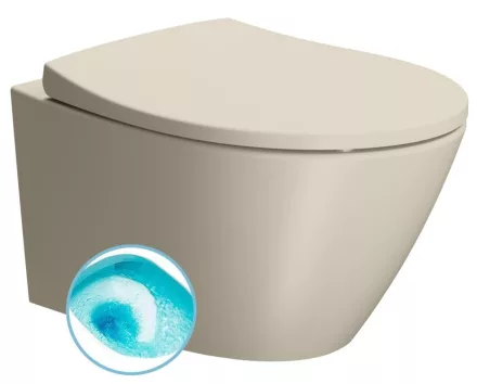 Sapho Gsi Modo Swirlflush kerámia fali WC csésze 37x52 cm DualGlaze bevonattal, matt kréta színben.