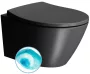 Sapho Gsi Modo Swirlflush kerámia fali WC csésze 37x52 cm DualGlaze bevonattal, matt fekete 981626