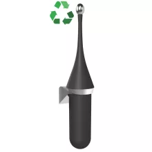 Sapho Ecolored fali WC kefe tartó matt fekete színben, Soft Touch felületű műanyag kivitelben.