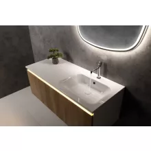   Sapho Areca öntött márvány mosdó 101x52 cm csaplyukkal és túlfolyóval, jobbos/fehér AC101R