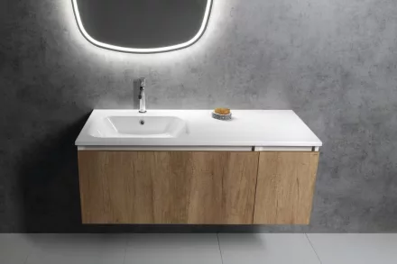 Sapho Areca öntött márvány mosdó 121x52 cm, balos/fehér AC121L
