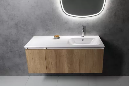 Sapho Areca öntött márvány mosdó 121x52 cm, jobbos/fehér AC121R
