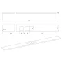 Sapho ABELINE rockstone polc 100x12x100 mm pohárral és szappanadagolóval, matt fehér/fekete AE102-0101-03