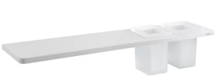 Sapho ABELINE rockstone polc 500x12x100 mm két pohárral, matt fehér AE502-0101-01