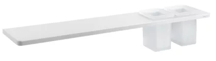 Sapho ABELINE rockstone polc 600x12x100 mm két pohárral, matt fehér AE602-0101-01