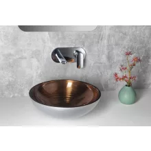   Sapho Murano Wenge üvegmosdó 40x14 cm, réz/ezüst AL5318-66