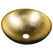 Sapho Murano üvegmosdó 40x14 cm, arany/fekete AL5318-77