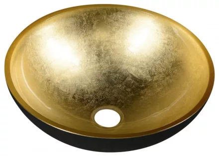 Sapho Murano üvegmosdó 40x14 cm, arany/fekete AL5318-77