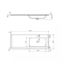 Sapho Aruba Rockstone beépíthető mosdó 150x51,5 cm jobbos AR150-B1R