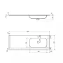 Sapho Aruba Rockstone beépíthető mosdó 180x51,5 cm jobbos AR180-B1R